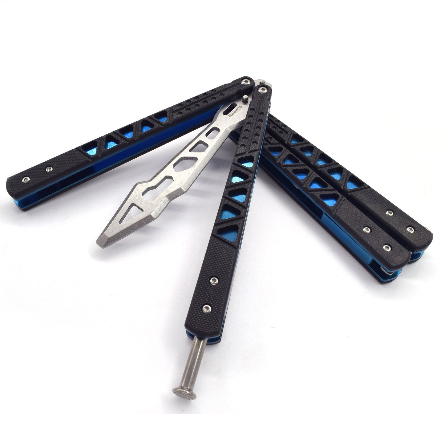Nabalis G10 Balisong Butterfly Knife Trainer-Lightweight-black-open and closed