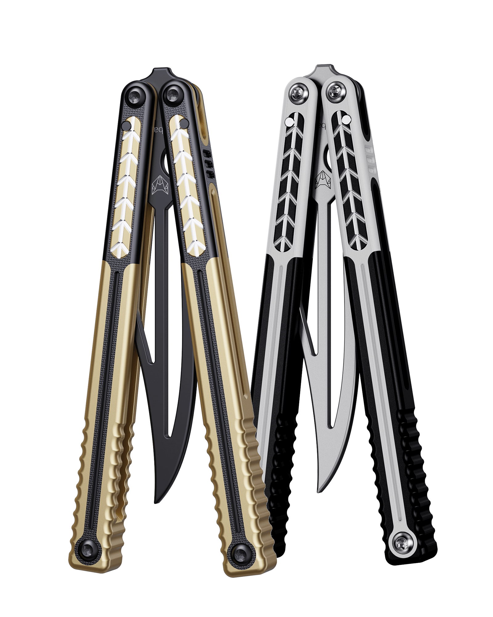 Nabalis Vulp Pro Balisong Butterfly Knife Trainer-Gold and balck-closed