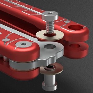Nabalis Lightning training butterfly knife balisong-red-details of washer 